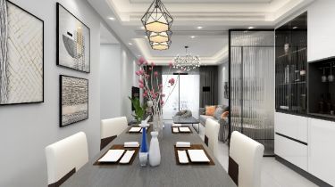 梦马都现代风格98平米三居室装修设计图案例