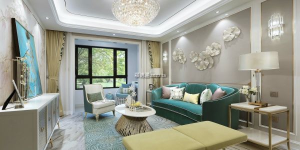 金斗玫瑰园欧式轻奢风格118平米三居室装修案例