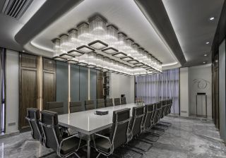 上海高端办公室会议室灯具装修设计图