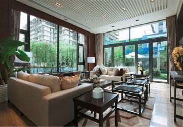 香洲埠新中式风格210平米别墅装修案例