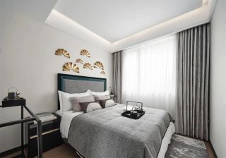 上海102平三房家装卧室窗帘图片