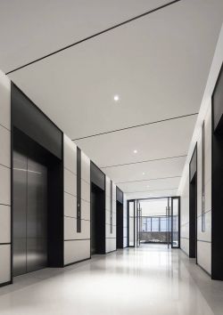 上海写字楼走廊电梯口装修效果图