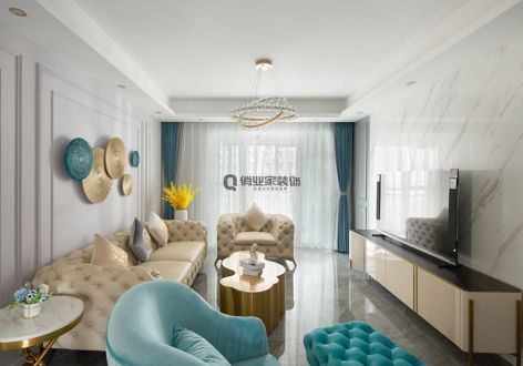 重庆半山华府3房美式轻奢风格装修设计案例