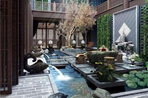 [上海朗域装饰]别墅中庭景观设计，中庭景观设计要点简介