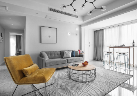 中南·林樾现代风格92平米二居室装修设计图案例