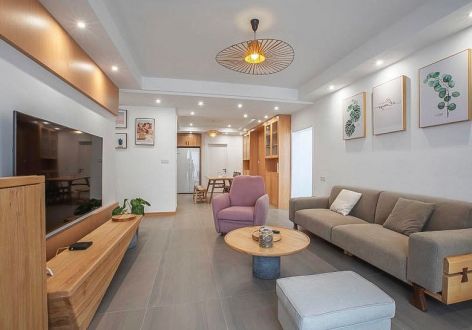 龙光玖悦台110平日式风格三居室装修案例