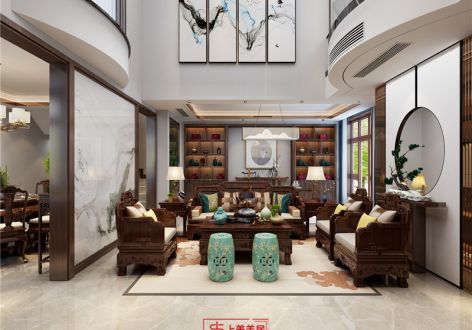 龙溪城400㎡中式风格别墅装修案例