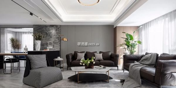 蓝山锦湾400平米现代轻奢风格别墅装修案例