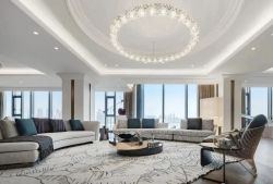 上海顶层豪宅客厅装修设计效果图
