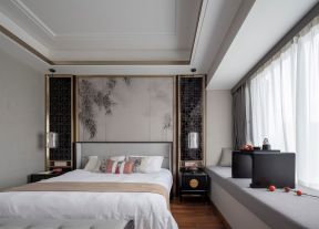 上海豪宅新中式风格卧室装修效果图