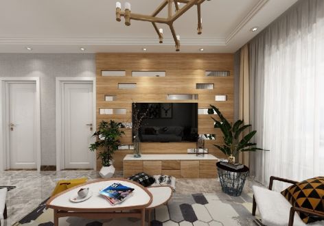 明耀国际110平米现代简约风格三居室装修案例