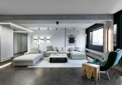 鸿通·白马之光三居室北欧风格143平米装修设计图案例