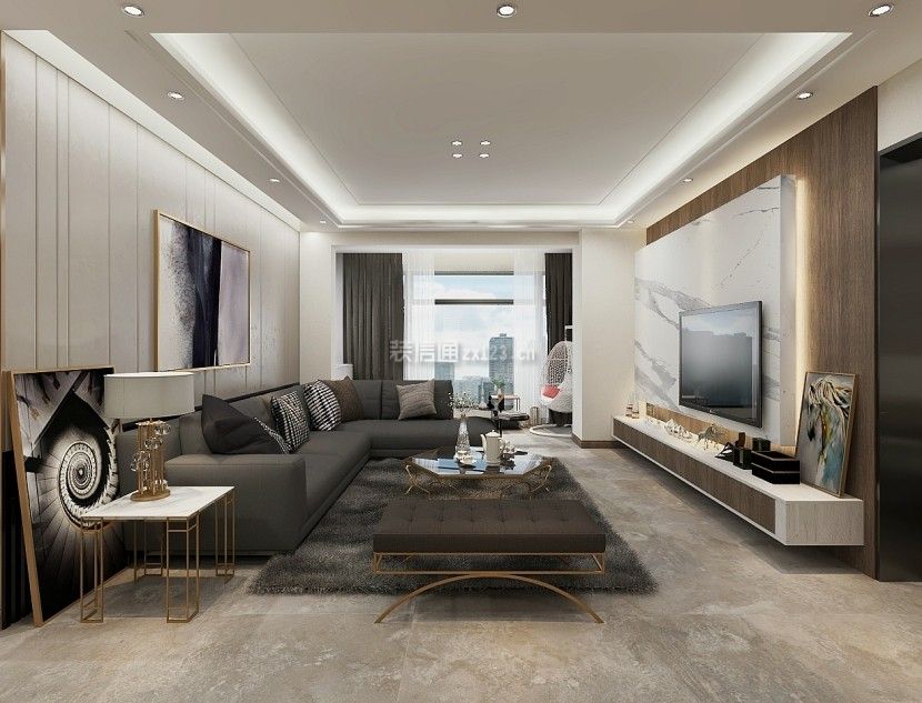 现代客厅风格装修 现代客厅组合电视柜