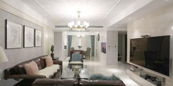 轻奢国际131平米三居室美式风格装修案例