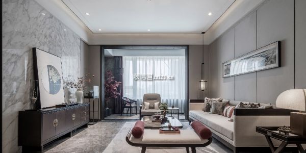 沪宁锦苑160平米四居室新中式风格装修案例
