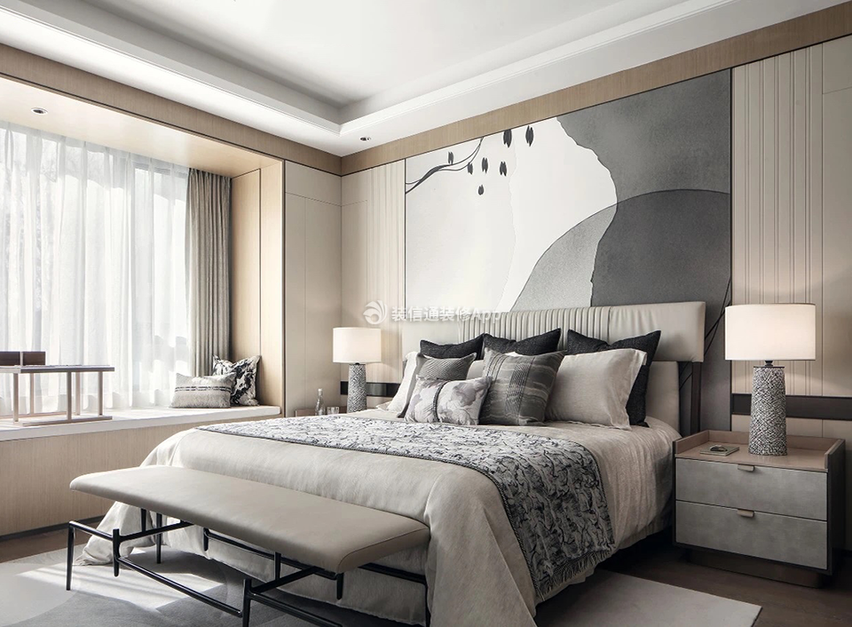 东莞现代风格家庭卧室室内设计效果图