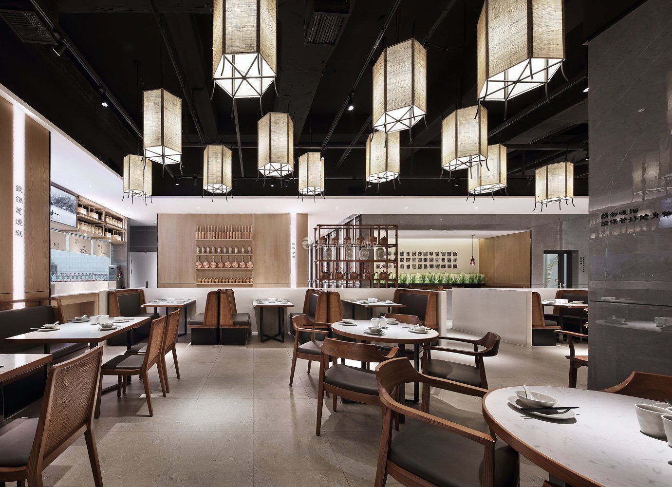 上海饭店餐厅吊灯装修设计图欣赏