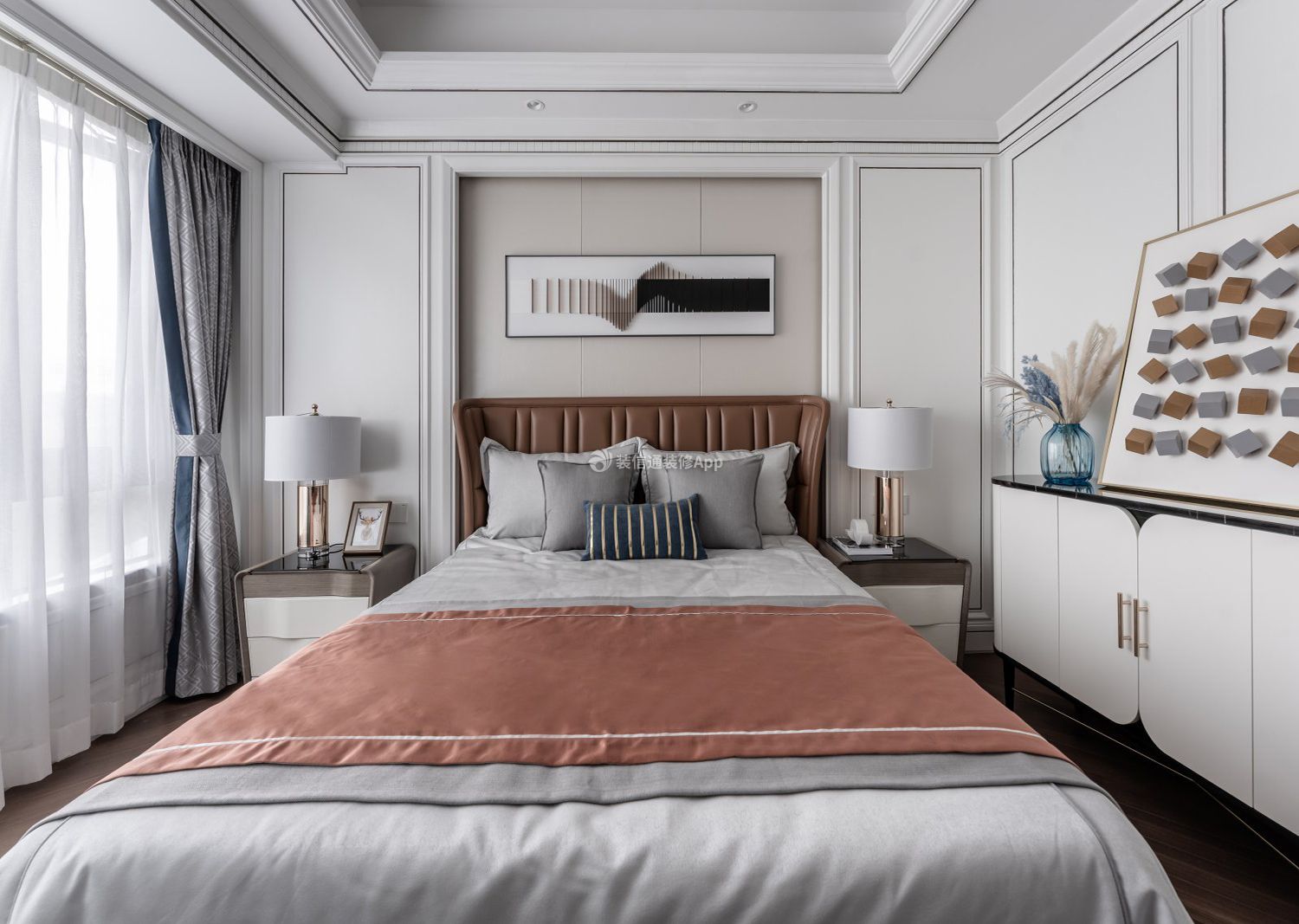 上海116平方家庭卧室装修装潢图片