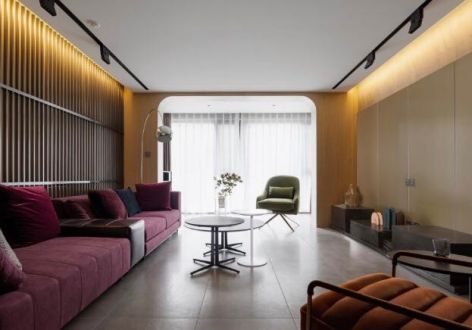 鸿通·桃李清华现代风三居室151平米设计案例
