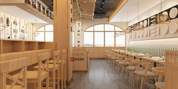 快餐店中式风格200㎡设计方案