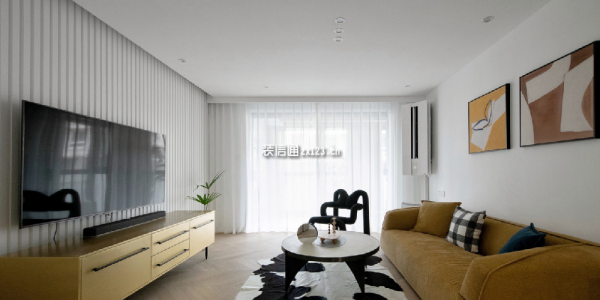 华星中瑞·北欧公园现代风128平米三居室设计图案例