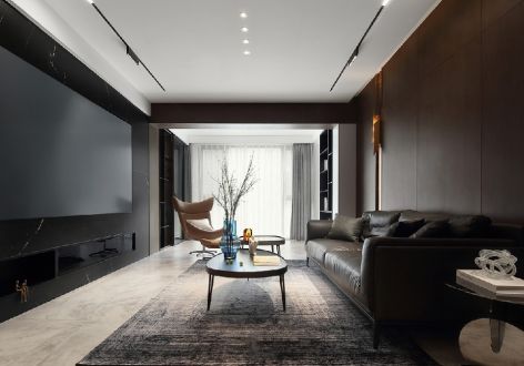 新力鼎新悦海湾简约风格三居室140平设计图案例