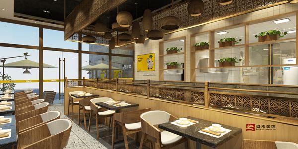 水饺店中式风格200㎡设计方案