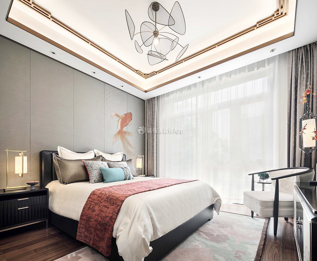 深圳中式新房卧室装修设计效果图