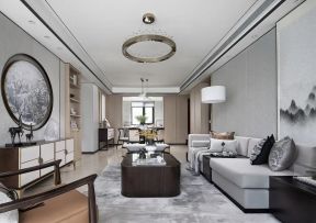深圳128平中式客厅室内设计效果图