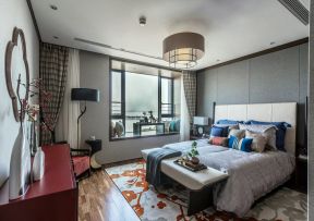 深圳中式样板房卧室装修设计效果图