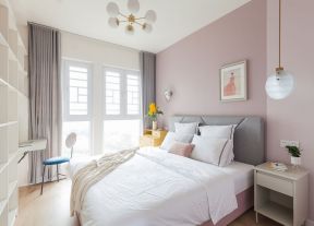 卧室粉色图片 卧室粉色壁纸装修效果图