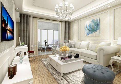 中海珑玺135㎡三居室欧式风格装修案例