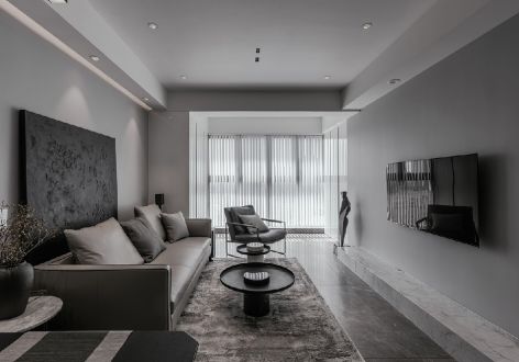 中铁悦龙东郡现代风格三居室90平米装修效果图案例