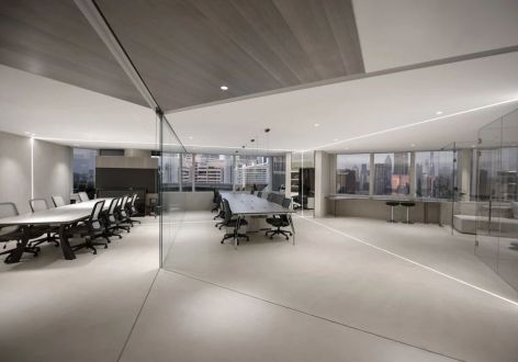 科技办公室简约风格460平米装修设计图案例