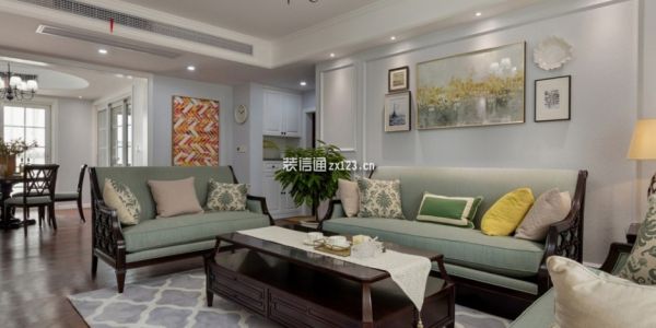国色天香三居123方新中式风格装修案例