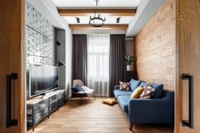 成都北欧风格家装 客厅木地板装修效果图大全欣赏
