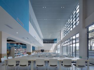 广州学校图书馆桌椅装修效果图片
