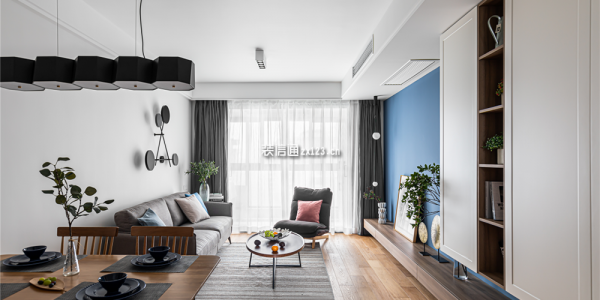 海昇城北欧风格三居室90平米装修效果图案例
