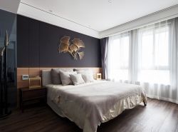 2022现代轻奢风格卧室床头墙面装修图片