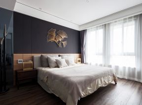现代轻奢装修风格效果图 卧室床头设计效果图