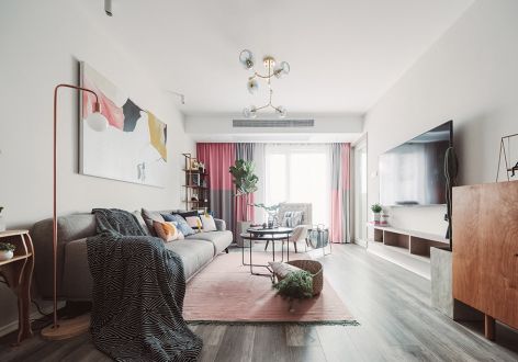 大名城紫金九号现代风格78平米二居室设计图案例