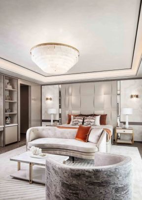 上海别墅主卧室灯具装潢设计图片