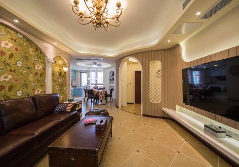 中海阳光橡树园110平混搭风格三居室装修案例