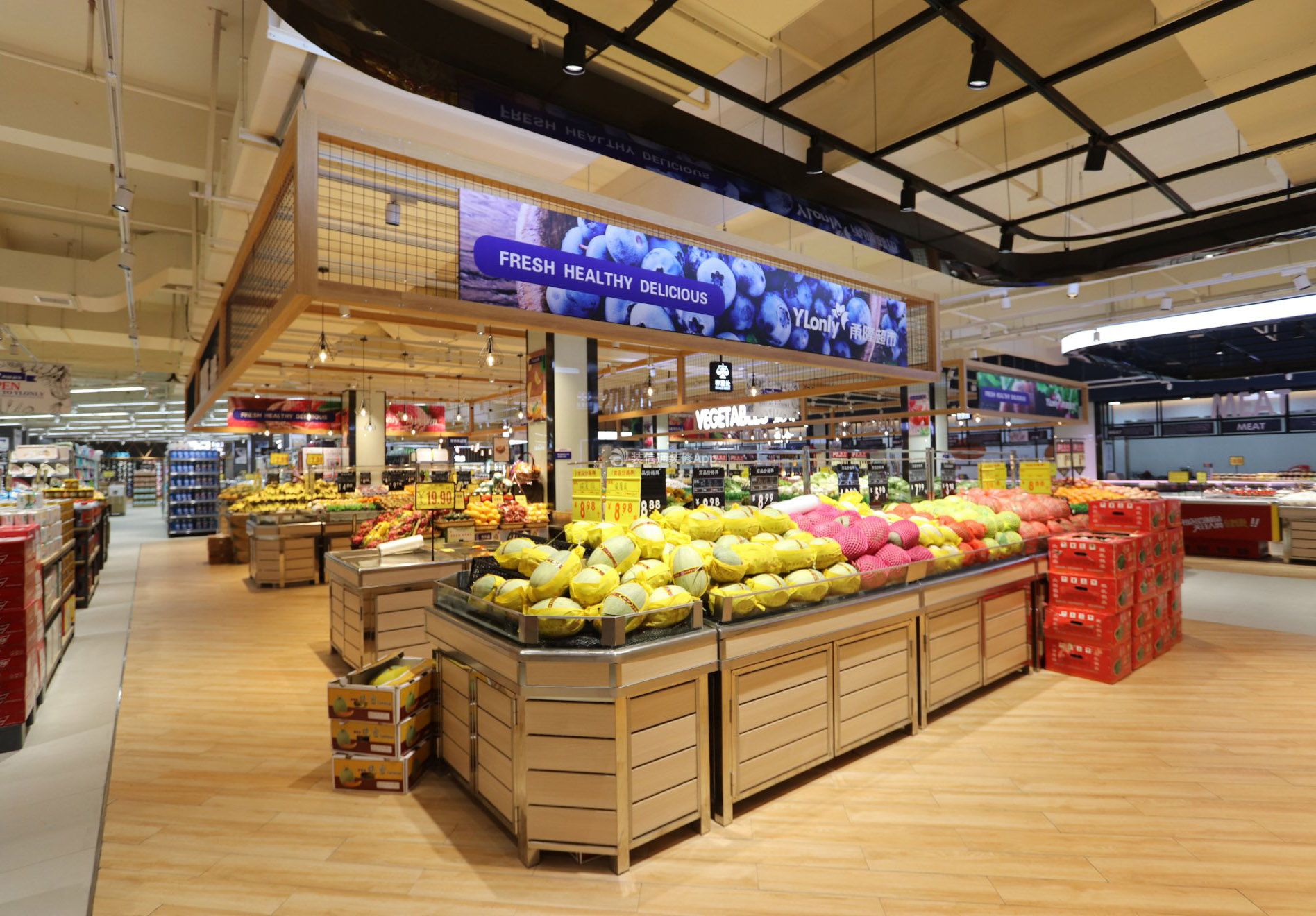 2023生鲜超市卖场装修设计实景图