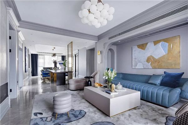 [北京中建华腾装饰]212㎡平层现代轻奢风,每一处都很精致!