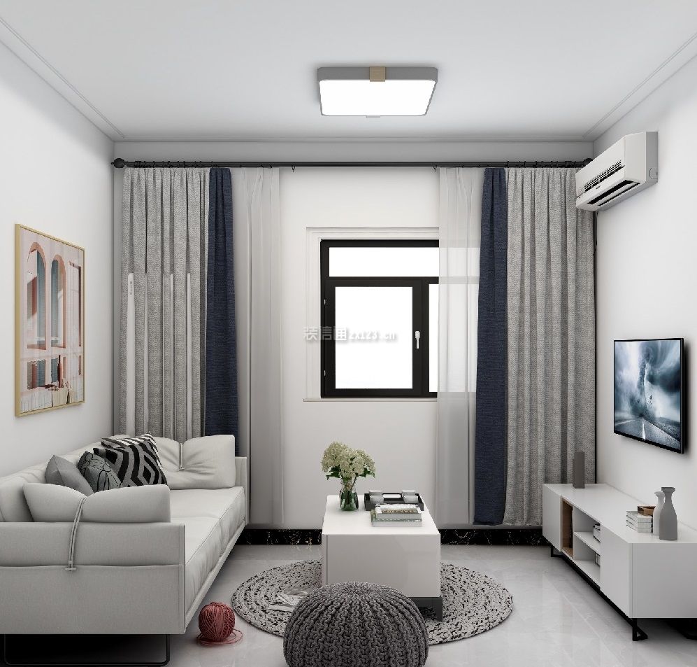 张家界市简约风格65平米装修效果图案例_张家界万美装饰装修设计案例