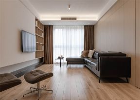 2023广州旧房翻新客厅木地板装修设计图
