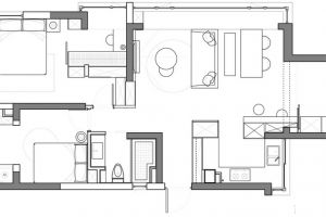 [华佑装饰公司]90平三居室现代装修案例，空间开阔、简单、舒适！