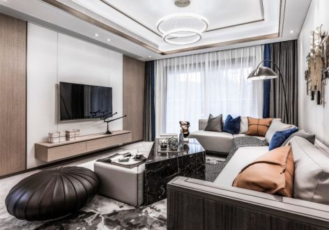 中铁·逸都国际129平米三居室现代风格装修设计案例