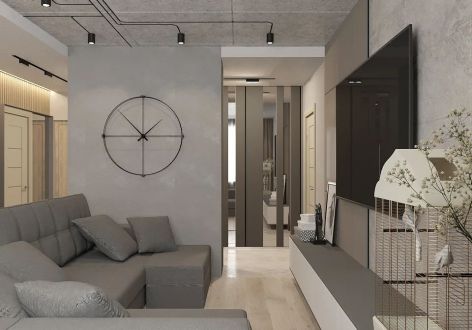 合欢公寓100平米现代简约风格三居室装修案例